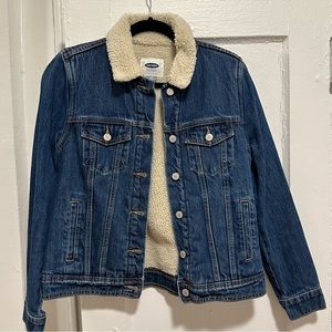 Old Navy Denim Jacket w/ Sherpa Collar